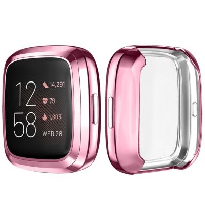 เคสสำหรับ Fitbit Versa 3ตัวป้องกันหน้าจอ Tpu กรอบนาฬิกากันกระแทก2ด้านกันน้ำกันชนป้องกันการกระแทก