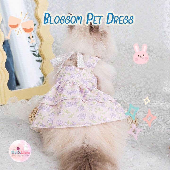 lavender-pet-dress-เดรสสัตว์เลี้ยง-เดรสแมว-ชุดกระโปรงหมา-เสื้อแมว-ชุดสัตว์เลี้ยง