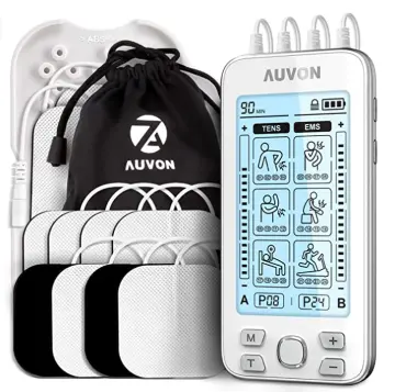 AUVON Dual Channel Tens Unit Muscle Stimulator Machine with 20 Modes, 2 and