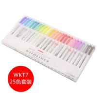 ชุดม้าลาย Mildliner WKT7ปากกาเน้นข้อความหัวคู่25ชิ้นหลวม