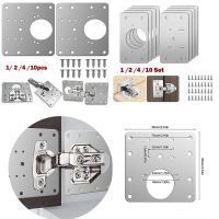 1/2/4/10PCS Cabinet Hinge Repair Plates Kit Furniture Hardware Kitchen Cupboard Door Hinge Stainless Mounting Screw Fixing Board Door Hardware Locks