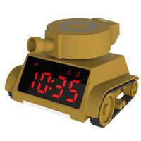 Alarm Clocks for Kids, Tank Alarm Clock, Smart Bedside Night Light, Double Alarm Clock Creative Decoration Gift