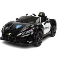 Ô tô điện trẻ em Ferrari Police F8 2 động cơ tự lái và điều khiển xa Đen