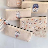 【CC】△✙  1 Pcs Kawaii Cartoon Canvas Pencilcase School Supplies Stationery