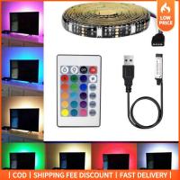 GOOD MOOD BEAUTY 5V ค่ะ ไฟเส้น LED แบบ USB 5050 RGB 0.5-5เมตรค่ะ โคมไฟบรรยากาศพื้นหลังทีวี ลดกระหน่ำ พร้อมรีโมทคอนโทรล ไฟเส้น อุปกรณ์สำหรับห้องครัว