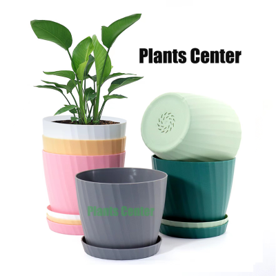 Plants Center💥พร้อมส่ง💥T029 กระถางต้นไม้แบบใหม่ สไตล์มินิมอล สีสีพาสเทลเนื้อแมท พร้อมถาดรองกระถาง มีรูระบายน้ำเยอะดินไม่รั่ว