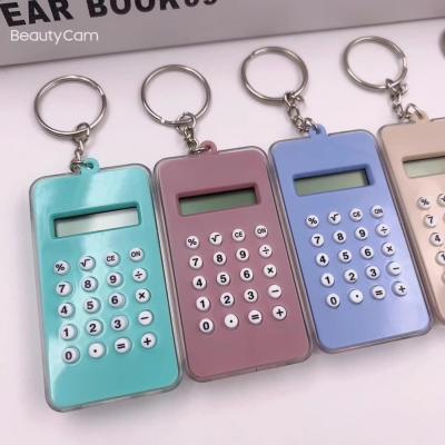 Electronic Calculator with Keyring Labyrinth Design ABS Easy Carry Digital Display Small Calculator for Kids Calculators
