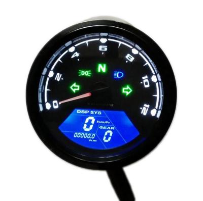 Universal Digital รถจักรยานยนต์ LCD หน้าจอ Speedometer เครื่องวัดระยะทาง Techometer Gauge Dual Speed