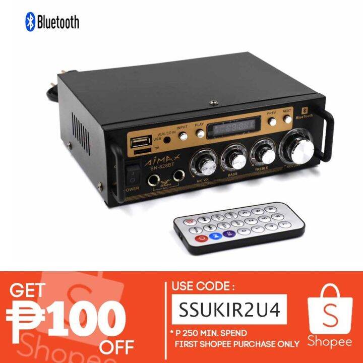 ♛AK828BT Bluetooth Audio Amplifier with Remote Control♤ Lazada PH