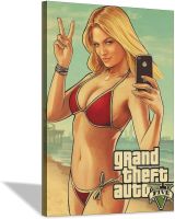 แกรนด์โจรกรรมรถยนต์ Gta 5เกมย้อนยุค5โปสเตอร์ภาพตกแต่งศิลปะบนผืนผ้าใบสำหรับติดกำแพงห้องนั่งเล่นโปสเตอร์ภาพวาดตกแต่งห้องนอน Frame-x1 8 × 12inchs20 × 30ซม