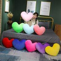 【CW】49/52cm Stuffed Heart Pillows Colorful Plush Decor Pillow Red Pink Yellow Purple For Sofa Bed Chair Back Support Gift