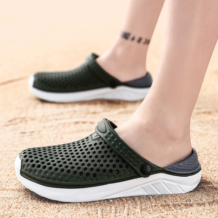 รองเท้าแตะ-orngmall-สำหรับผู้ชายผู้หญิงระบายอากาศได้รองเท้าแตะชายหาดแฟชั่นสวนอุดตันรองเท้าใส่ลุยน้ำการเดินป่าลุยขนาด36-45