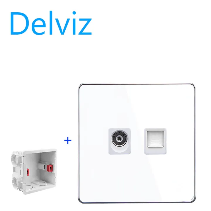 DELVIZ Eu standard information socket, large panel, unplugged RJ45 network adapter, computer and