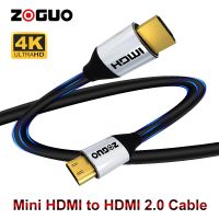 ZOGUO มินิความเร็วสูง HDMI เป็น HDMI สาย2.0 4K 60HZ 1080P สำหรับแท็บเล็ตกล้องวิดีโอ MP4จอแสดงผลไมโครสาย HDMI อะแดปเตอร์