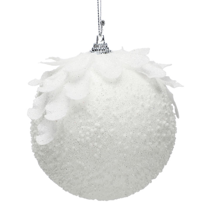 ลูกบอลโฟมไฟกระพริบ8ซม-10ซม-p7tjd-คริสมาสต์ตกแต่งวันหยุดกลีบดอกไม้หิมะสีขาวแตกแว่นตา-diy-ปลอดภัยสำหรับสัตว์เลี้ยงและเด็ก2ชิ้น