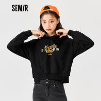 Semir เสื้อยืดผู้หญิงออกแบบสั้นคลุมด้วยผ้าจดหมายทอดถนน2022ฤดูใบไม้ร่วงใหม่สาวหลวมถัก H Oodies เย็น