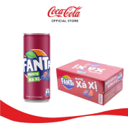 Thùng 24 Lon Nước Giải Khát Có Ga Fanta Xá Xị 320ml Lon