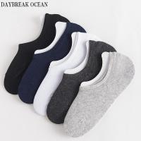 5 pairs Mens Short Sock Slippers Bamboo Fibre Non-Slip Silicone Invisible Boat Socks Spring Summer Fashion Male Ankle Socks Socks Tights