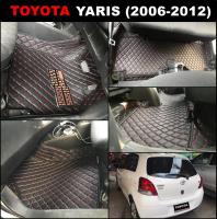 พรมปูพื้นรถยนต์ 6D TOYOTA YARIS ปี2006-2012 พรม6D สีดำด้ายแดง เข้ารูป เต็มคัน 3ชิ้น