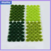 MUMU 39PCS หัตถกรรม ภูมิประเทศ เรลเวย์ ไวล์ด กลุ่มหญ้าเทียม กระจุกหญ้าแบบคงที่ โมเดล Wargame การสร้างแบบจำลองทิวทัศน์