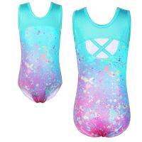 BAOHULU Gymnastics Leotards For Girls Ballet Dancewear Practice Outfits Cross Back Kids Bodysuit Sleeveless Dance Costume