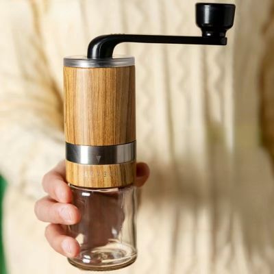 （HOT NEW）2022 HomeManual เครื่องบดกาแฟมือ Coffee Mill WithBurrs 6การตั้งค่าที่ปรับได้ Hand Crank Tools