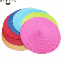 【hot】▩  4pcs Dining Table Woven Placemat Resistant Bowls Cups Coaster Napkins Supply