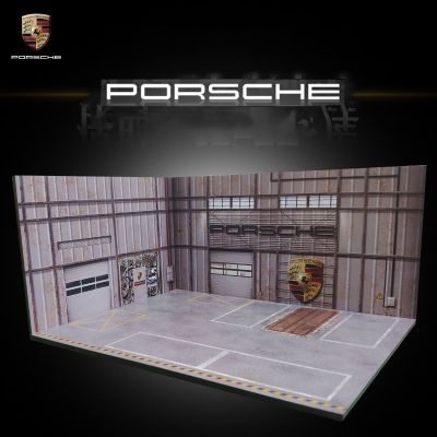 1/64 Luxury Car Warehouse Repair Workshop Factory Five Parking Space Background Board Adult Collection Static Display Boy Toy