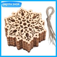 ร้าน DNJYFA จี้อีสเตอร์เกล็ดหิมะลายฉลุ10 Pcs เกล็ดหิมะพร้อมสายคล้องงานฝีมือตกแต่งบ้านไม้เกล็ดหิมะทำจากไม้