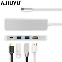 ✳﹍∈ AJIUYU USB C HUB Thunderbolt 3 Type C Adapter Dock 3 USB 3.0 Port 4K HDMI Multi Ports For Macbook Pro Air iMac Laptop Splitter