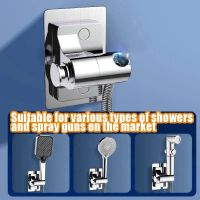 360° Rotation Control Showerhead Bracket Shower Head Holder Wall Mounted Nail-Free Stickers Wall Base Adjustable ABS