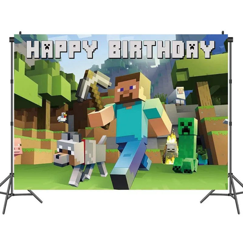 FREE Minecraft Banner & Toppers - Baby Shower Ideas - Themes  Minecraft  banners, Minecraft birthday party, Minecraft birthday