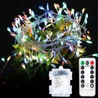 ZZOOI 2M 200 LED Copper Wire Firecracker Light String Battery Operated Fairy Lights Remote Control Christmas Wedding Party Decortions