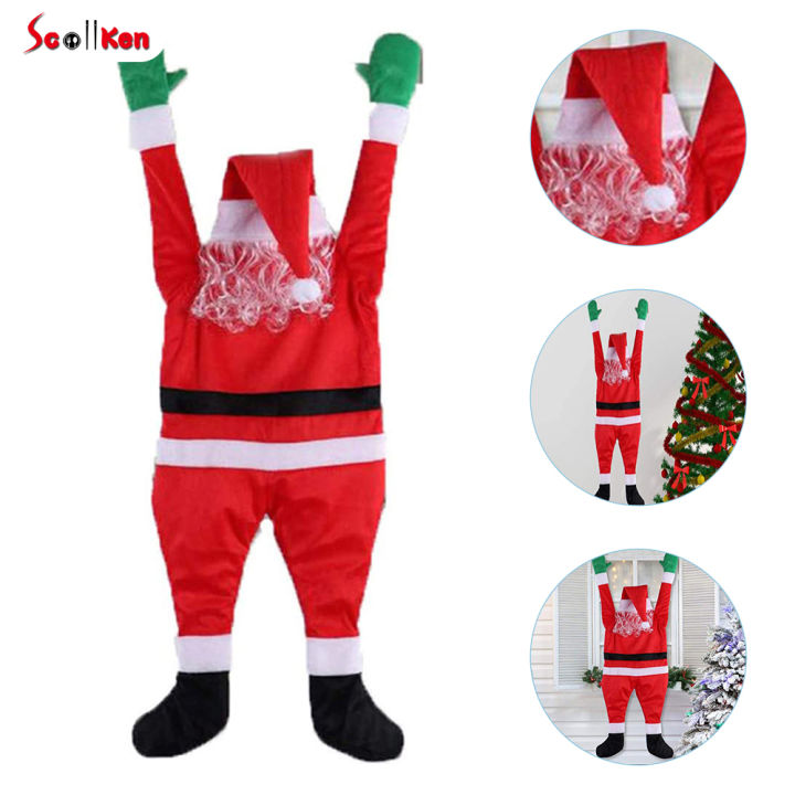 scottk-ตกแต่งซานต้าคลอสคริสต์มาสสำหรับปีนเขากลางแจ้งและในร่มชุดซานตาคลอสสำหรับตกแต่งห้องจัดปาร์ตี้คริสต์มาส