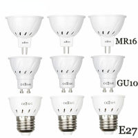 Huazu GU10 MR16 E27 LED Spotlight หลอดไฟ2835 SMD หลอดไฟสีขาว3W 5W 7W ฮาโลเจนแสงสีขาว36/54/72LEDs AC 220V