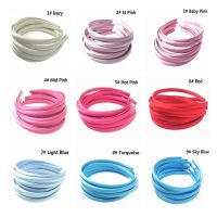 【CC】 10Pcs/Lot 10mm 30 Colors Fabric Covered Resin Hairband Bulk Adult Plastic Headband Kids Hair