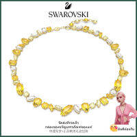 ?Swarovski?สร้อยคอจี้พลอยสีเหลือง,สร้อยคอแฟชั่นสตรีเงินสเตอร์ลิง S925,ของขวัญวันเกิดวันวาเลนไทน์