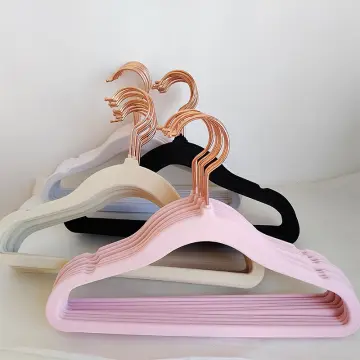 Hot Sale Premium Kids Baby Velvet Clothing Hangers 50 Pack Pink  Color Gold Hook - China Hanger and Velvet Hangers price