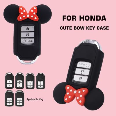 Cute Bow Design Car Key Case For Honda Vezel City Civic BR-V HR-VCRV Pilot Accord Jazz Jade Crider Odyssey Accessories Gift