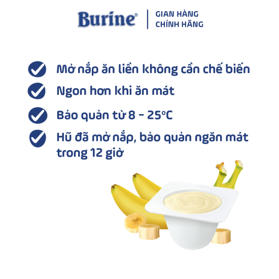 Combo 4 vỉ pudding ăn dặm burine vị chuối dành cho trẻ từ 6 tháng tuổi - ảnh sản phẩm 4