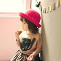 Fashion Kids Children Vintage Style Girls Wool Cute Hats Costume Small round Party hat Show Size Street R5E5