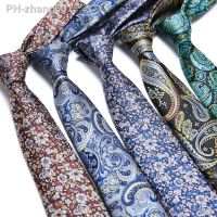 ธุรกิจงานแต่งงานเน็กไทสำหรับผู้ชายผ้าไหมเนคไทลาย Paisley ลายดอกไม้สำหรับผู้ชายมีเนคไทผูกหรูหรา