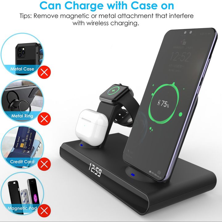 4-in-1-wireless-chargers-station-15w-สำหรับ-13-11-12-x-สำหรับ-samsung-7-2-charge-station-สำหรับ-pro-พร้อมนาฬิกา