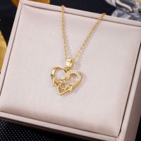 European and American copper micro-inlaid love MOM letter necklace personality Mother 39;s Day birthday gift banquet party jewelry