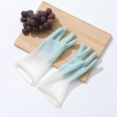 1 Pair Rubber Gloves Household Dish Washing Sponge Glove Long Sleeve Cleaning Laundry Gloves Latex Silicone Kitchen Tools Safety Gloves