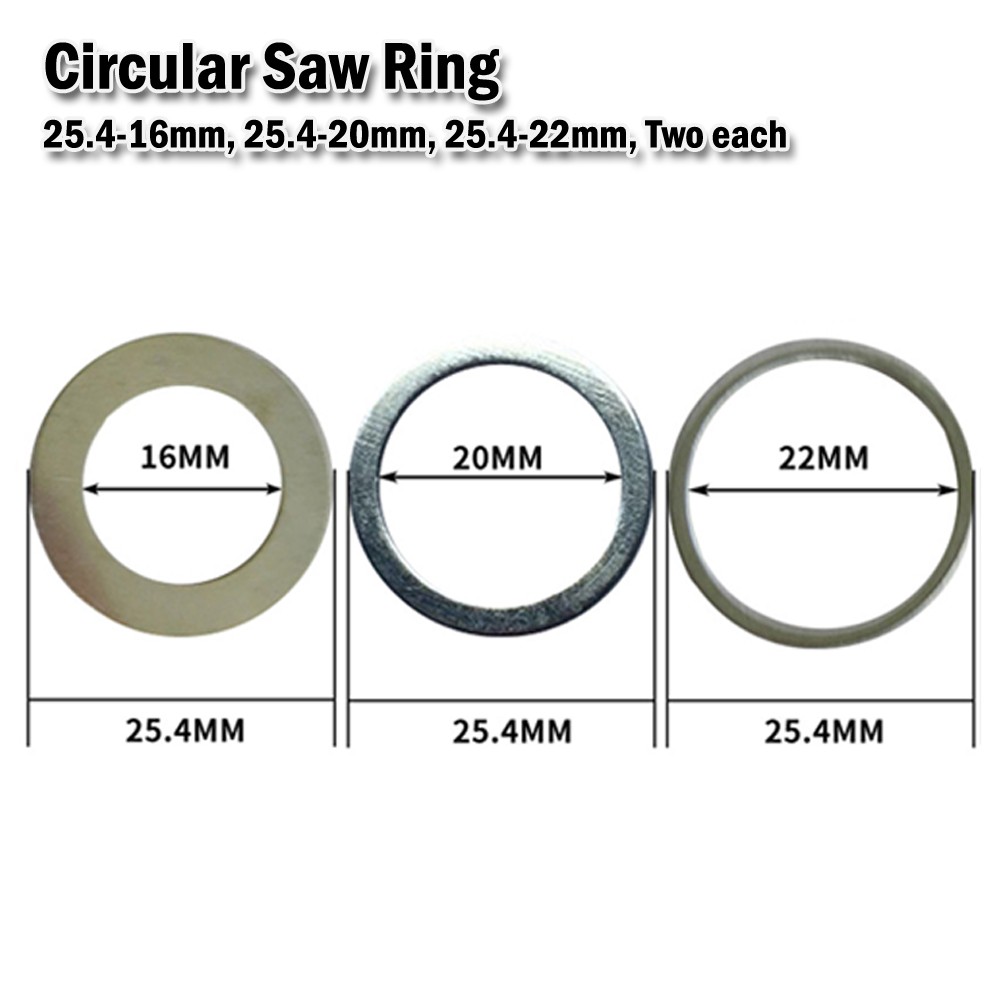 Reducing Bore Ring Bush Washer  for Circular Saw blade 22.2mm x 20 mm and 16 mm 