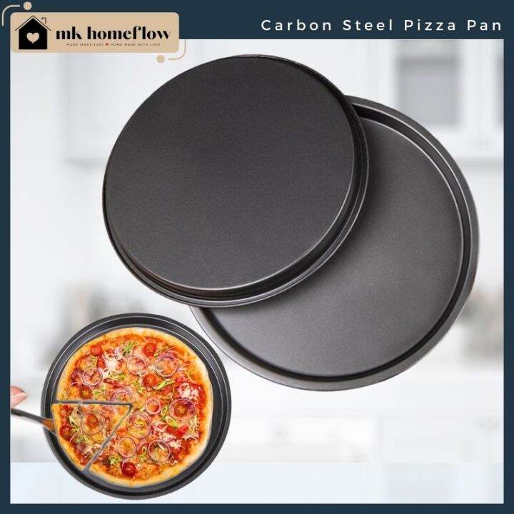 MK HomeFlow HeavyDuty Carbon Steel Pizza Pan for Perfect Pizza Crust