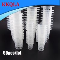 QKKQLA 50Pcs Plant Grow Pots Net Nursery Cup Hydroponic Colonization Mesh Basket Holder Aeroponic Vegetable Planting Soilless