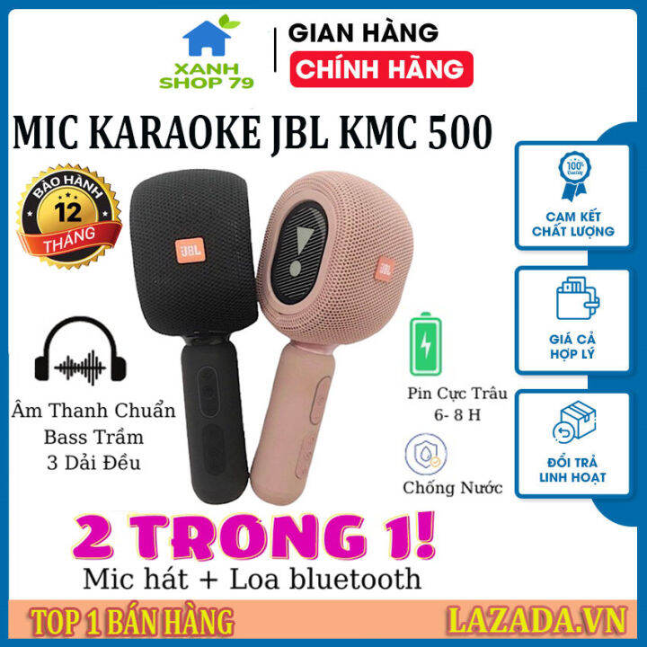 [HÀNG CHÍNH HÃNG] Mic Hát Karaoke Bluetooth JBL KMC 500 Micro Cao Cấp
