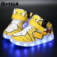 rttj4 E卍☬ Autumn and winter girls lighting shoes waterproof charging flashing childrens light-emitting shoes boys sports shoes soft sole with lights flashing shoes